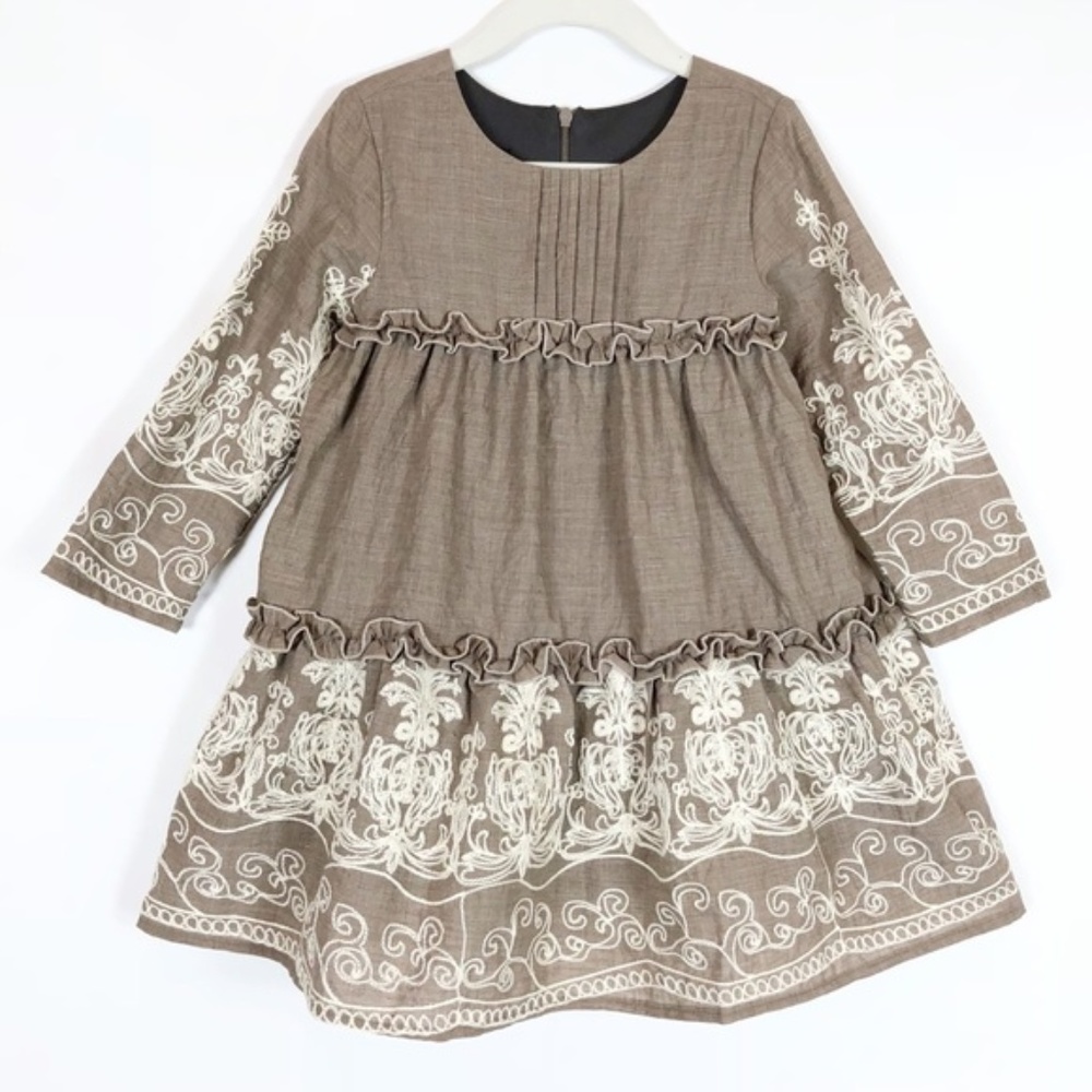 Isabella & Chloe Embroidery Ribbon Ruffle Dress - Picture 2 of 8